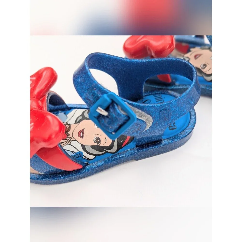 Mini Melissa Disney Snow White Sandals w/Red Bow Accent - Size 5